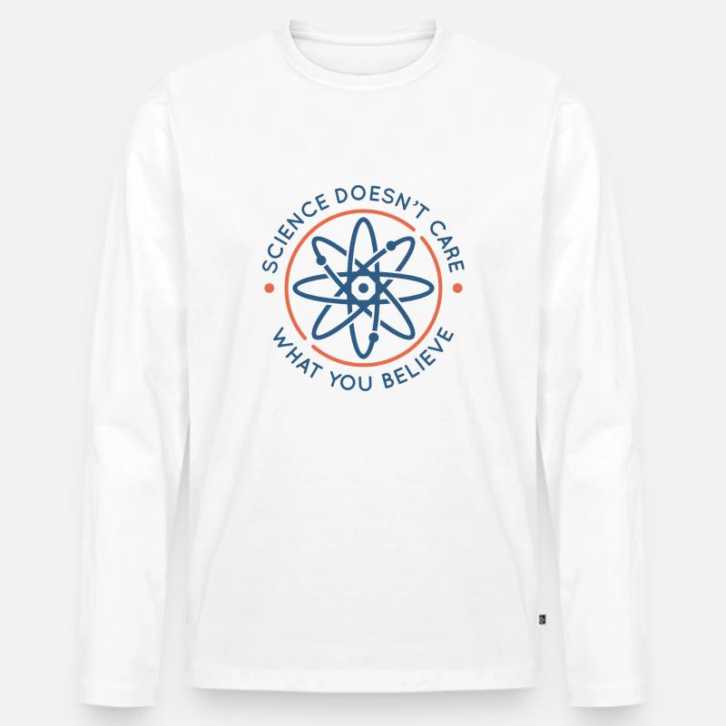 Der Wissenschaft ist es egal, was du glaubst - Männer Premium Bio Langarmshirt - Weiß