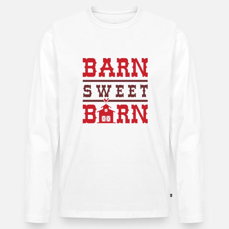 Barn Sweet Barn - Männer Premium Bio Langarmshirt - Weiß