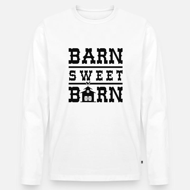 Barn Sweet Barn - Männer Premium Bio Langarmshirt - Weiß