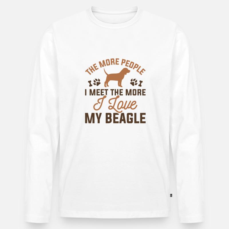 Ich liebe meinen Beagle - Männer Premium Bio Langarmshirt - Weiß