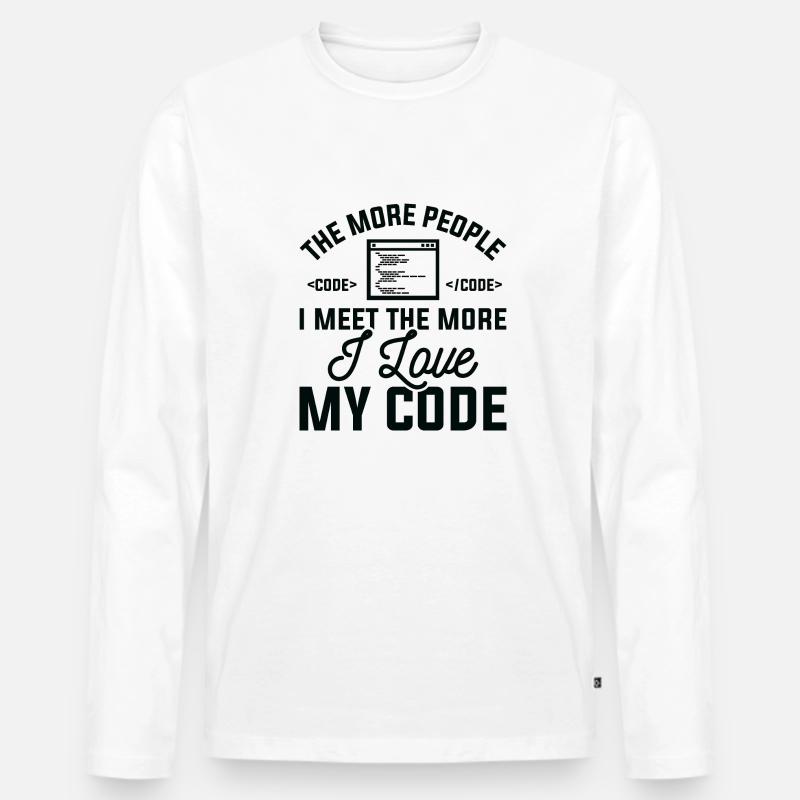 J’aime mon code - T-shirt manches longues Premium bio Homme - blanc