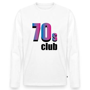 Club des années 70 - T-shirt manches longues Premium bio Homme - blanc - Devant - Nico (187cm)