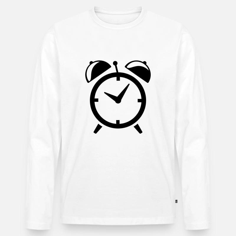 Wecker Geschenk - Männer Premium Bio Langarmshirt - Weiß
