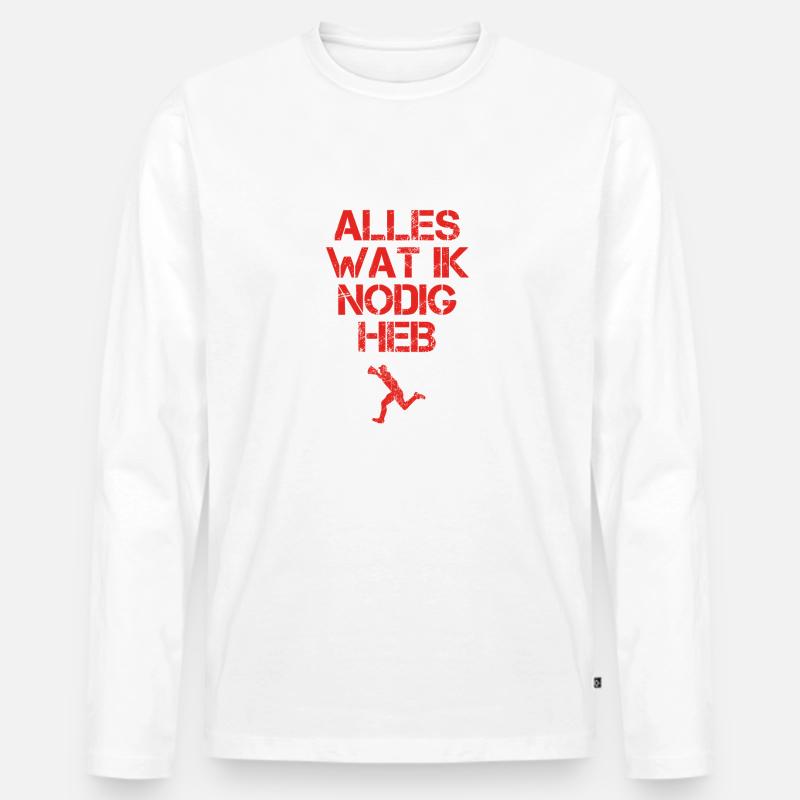 presentje wat ik nodig baseball - Männer Premium Bio Langarmshirt - Weiß