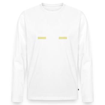 Wohnungseigentümer 2024 Eigene Wohnung Immobilie - Männer Premium Bio Langarmshirt - Weiß - Vorne - Nico (187cm)