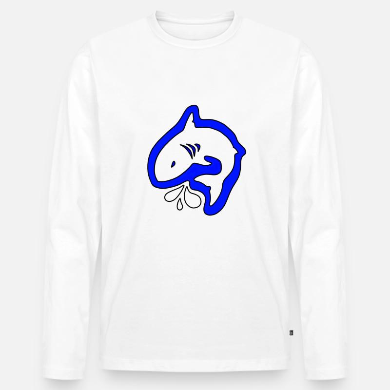 BlueShark - Männer Premium Bio Langarmshirt - Weiß