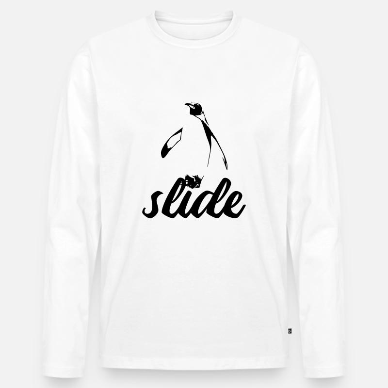 Pinguin - Männer Premium Bio Langarmshirt - Weiß