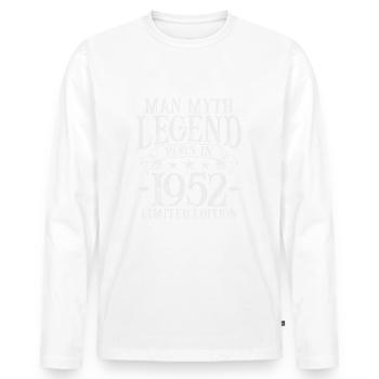 Jahrgang 1952 Mann Mythos Legende 70. Geburtstag - Männer Premium Bio Langarmshirt - Weiß - Vorne - Nico (187cm)