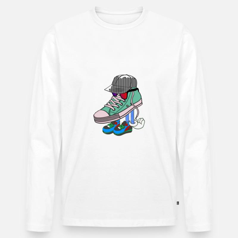 Comic Cartoon Design - Männer Premium Bio Langarmshirt - Weiß