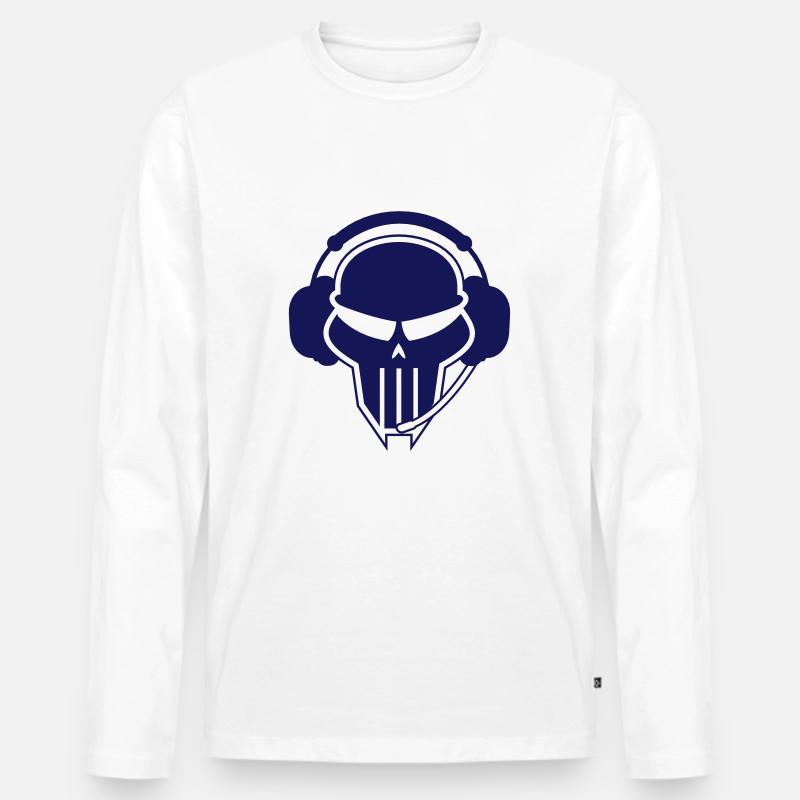 Crymax Skull - Männer Premium Bio Langarmshirt - Weiß