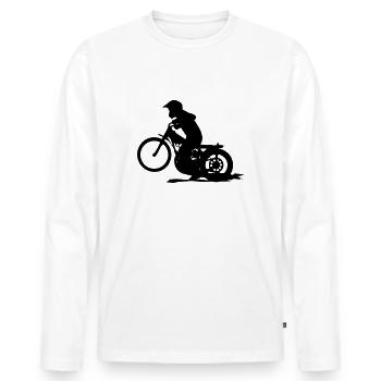 Speedway - Men's Premium Organic Long Sleeve Shirt - white - Front - Nico (187cm)