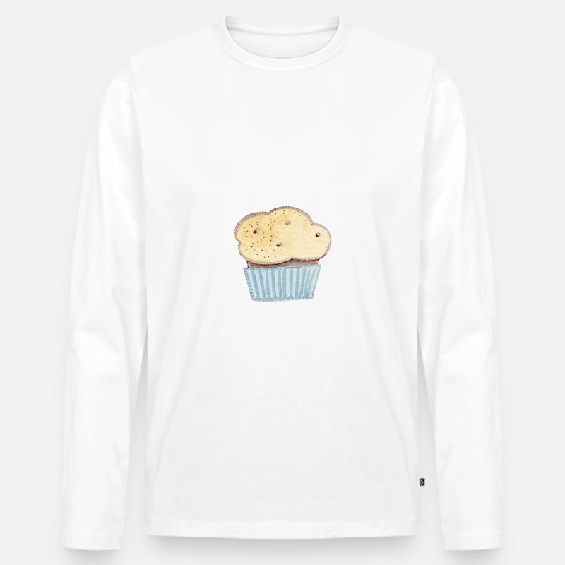 Cupcake - Männer Premium Bio Langarmshirt - Weiß