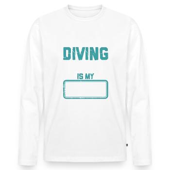 Diving therapy - Men's Premium Organic Long Sleeve Shirt - white - Front - Nico (187cm)