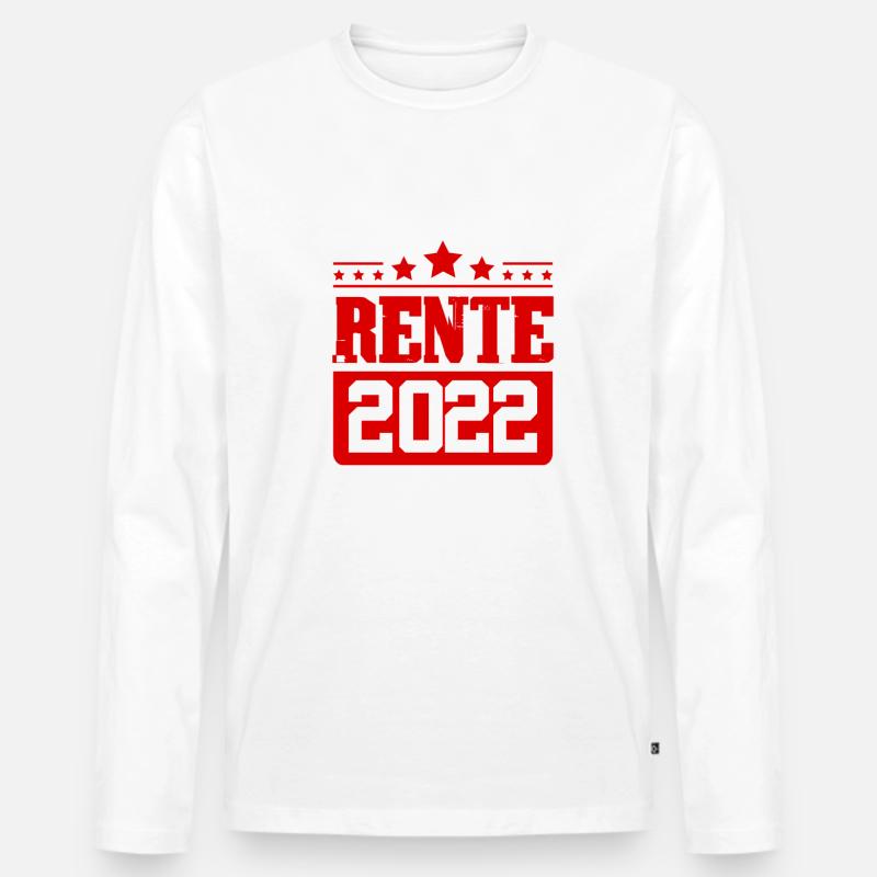 Rente 2022 - Männer Premium Bio Langarmshirt - Weiß