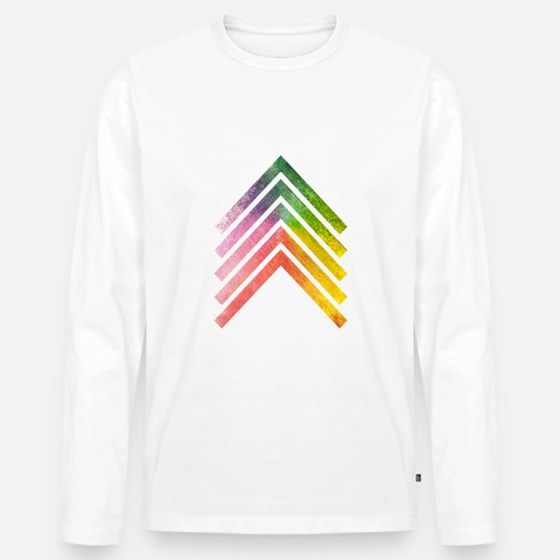 Arrow V1 - Männer Premium Bio Langarmshirt - Weiß