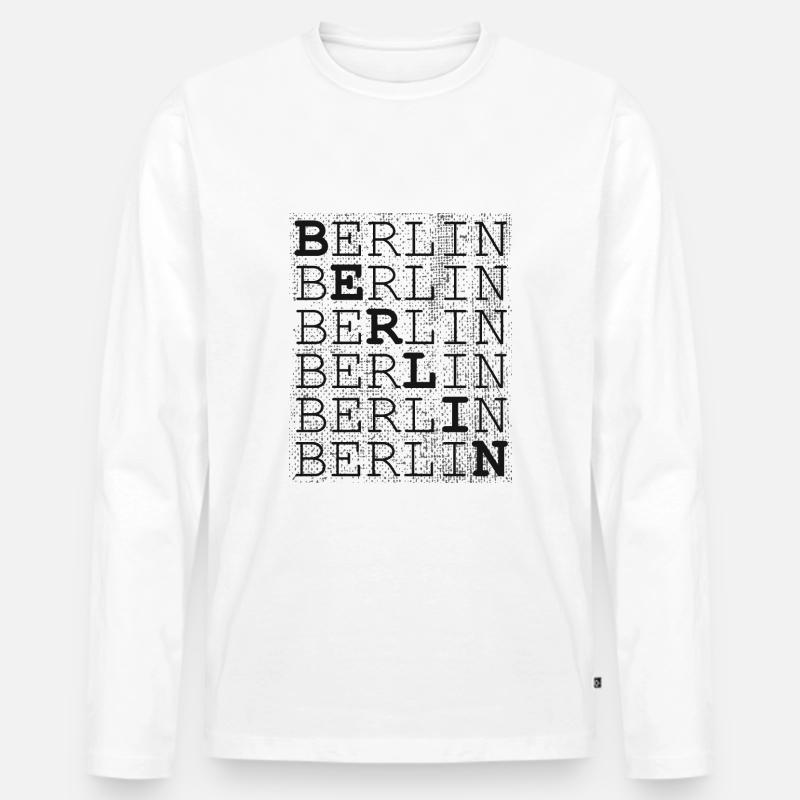 Berlin Berlin Berlin - Männer Premium Bio Langarmshirt - Weiß