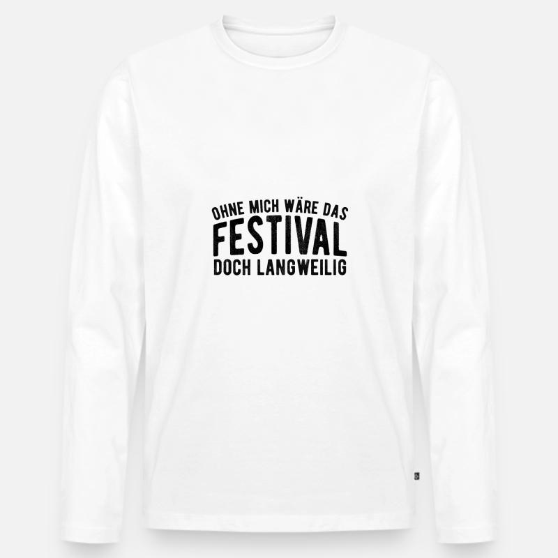 Festival - Männer Premium Bio Langarmshirt - Weiß