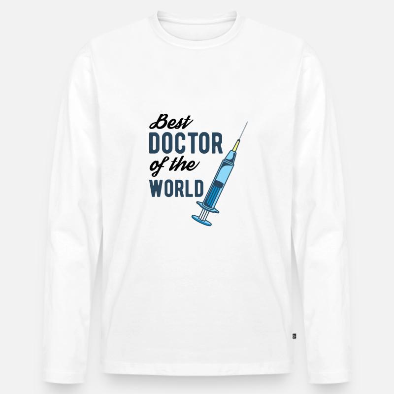 Arzt - Männer Premium Bio Langarmshirt - Weiß