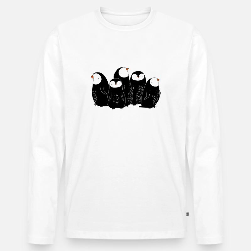 PINGUINE - Männer Premium Bio Langarmshirt - Weiß