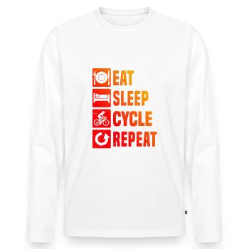 Cycling Cycling Bike Cycling - Men's Premium Organic Long Sleeve Shirt - white - Front - Nico (187cm)