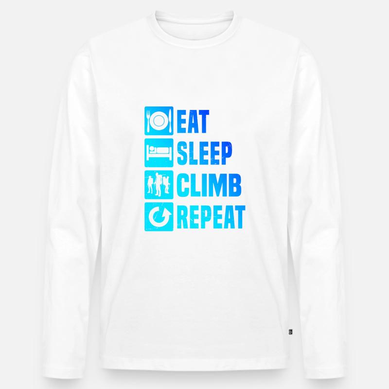 Climbing Kletterer Herren Boulder Klettern - Männer Premium Bio Langarmshirt - Weiß