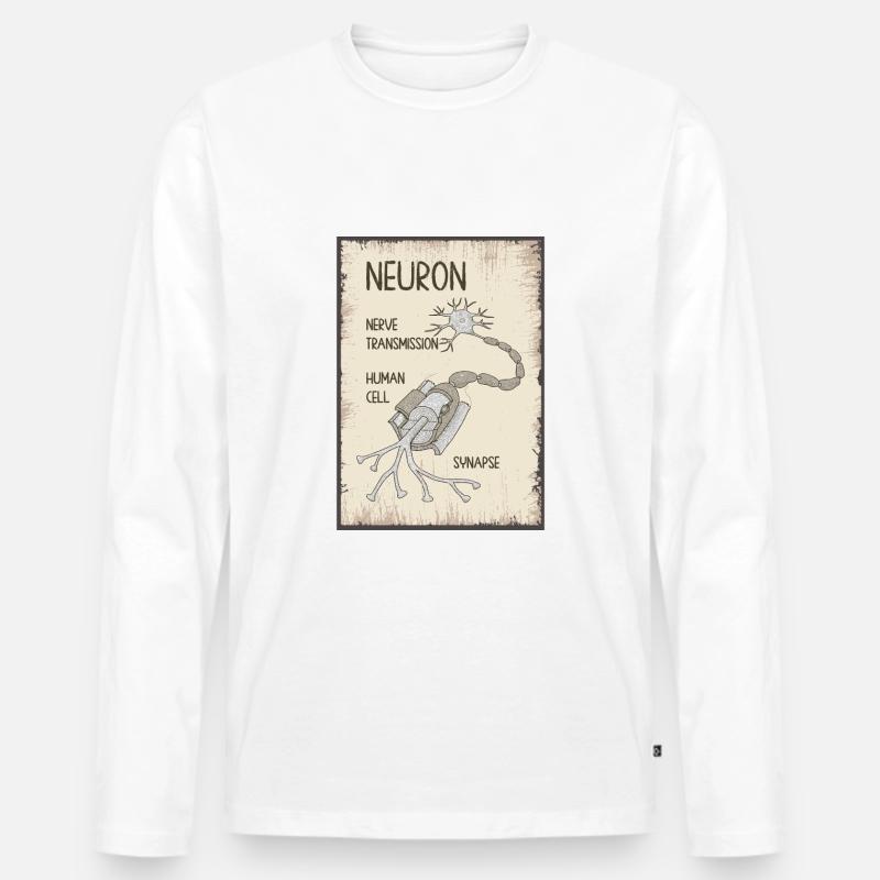 Neuronen - Männer Premium Bio Langarmshirt - Weiß