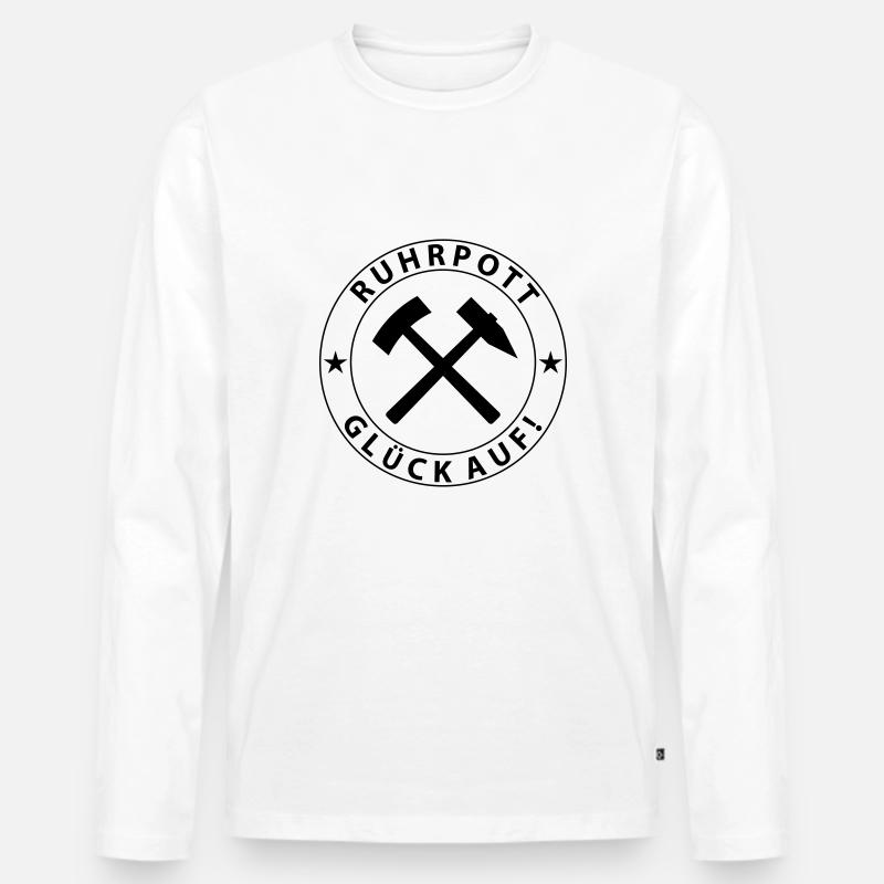 Ruhrpott - Männer Premium Bio Langarmshirt - Weiß