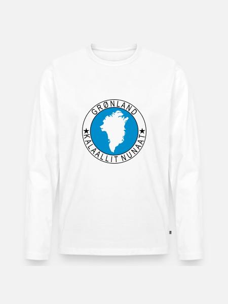 Greenland - Männer Premium Bio Langarmshirt - Weiß