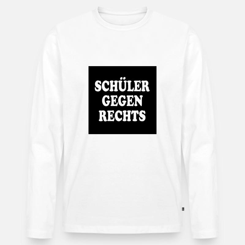 Schüler gegen rechts - Männer Premium Bio Langarmshirt - Weiß