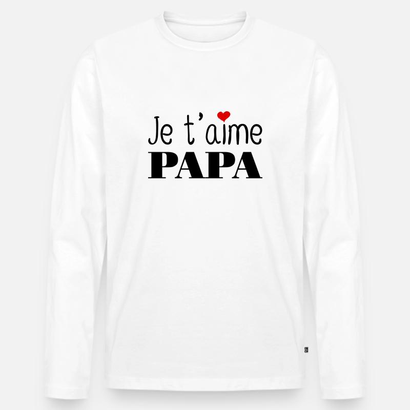 Ich liebe dich, Dad. - Männer Premium Bio Langarmshirt - Weiß