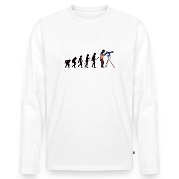 Astronomy Evolution Astrophotography Gift - Men's Premium Organic Long Sleeve Shirt - white - Front - Nico (187cm)
