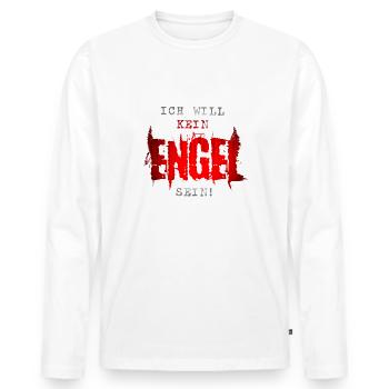 Ich will Kein Engel Sein - Männer Premium Bio Langarmshirt - Weiß - Vorne - Nico (187cm)