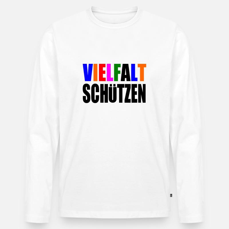 vielfalt schützen - Männer Premium Bio Langarmshirt - Weiß