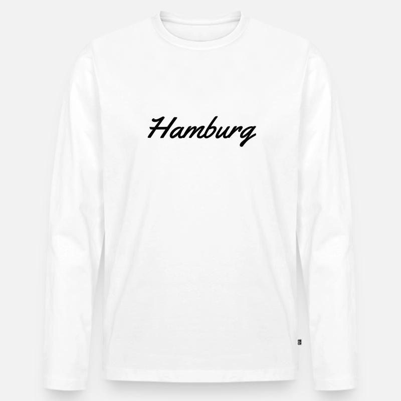Hamburg - Männer Premium Bio Langarmshirt - Weiß