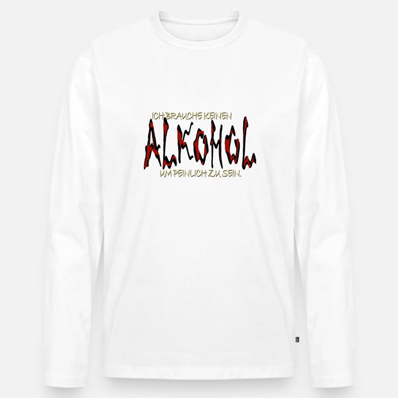 alkohol schwarz - Männer Premium Bio Langarmshirt - Weiß