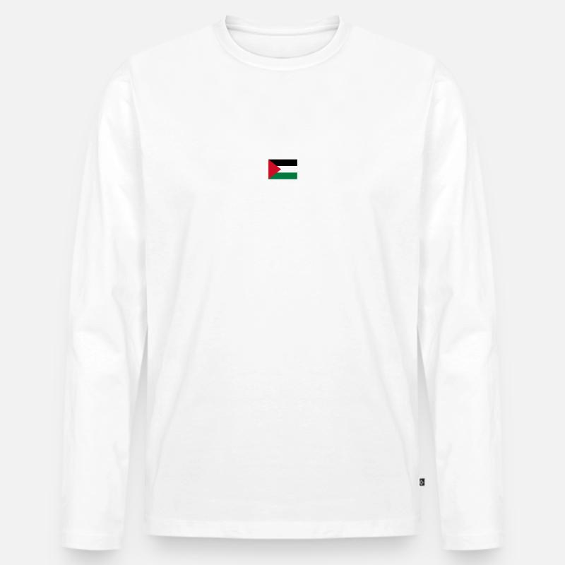 I stand with palestine - Männer Premium Bio Langarmshirt - Weiß