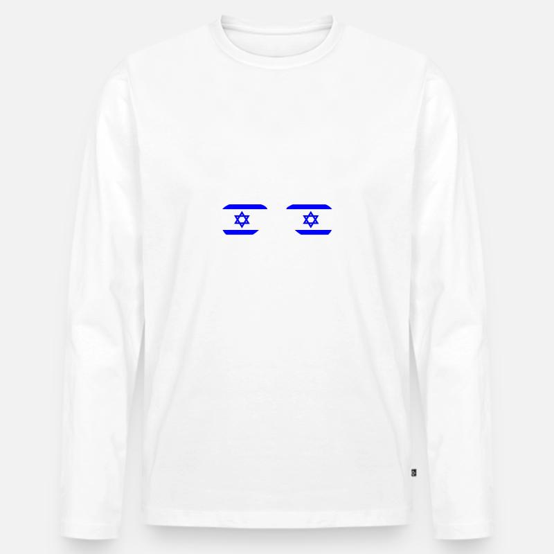 Israel - Männer Premium Bio Langarmshirt - Weiß