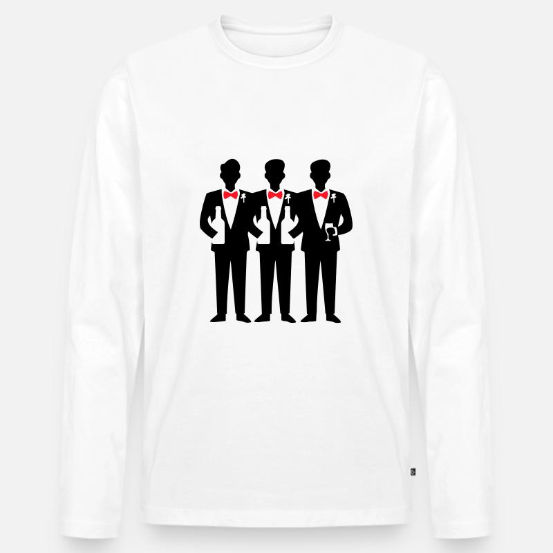 Bräutigam Crew Junggesellenabschied - Männer Premium Bio Langarmshirt - Weiß