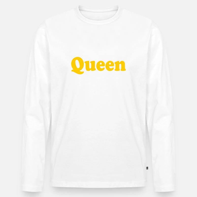 QUEEN - Männer Premium Bio Langarmshirt - Weiß