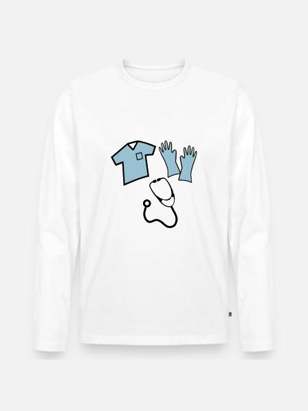 Infirmière - T-shirt manches longues Premium bio Homme - blanc