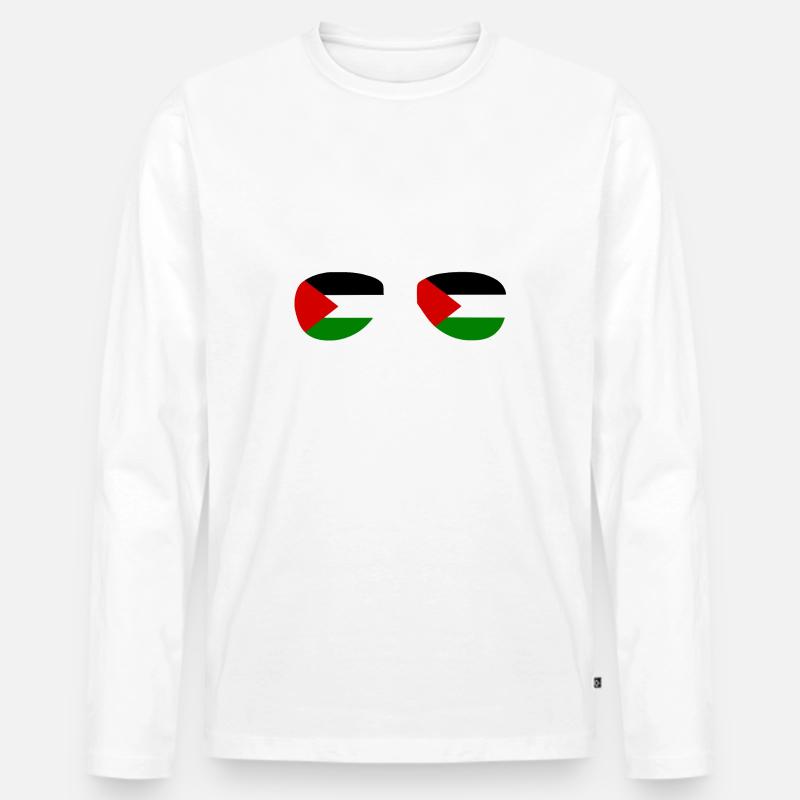Free palestine - Männer Premium Bio Langarmshirt - Weiß
