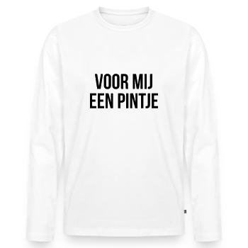 Ein Pint für mich - Männer Premium Bio Langarmshirt - Weiß - Vorne - Nico (187cm)