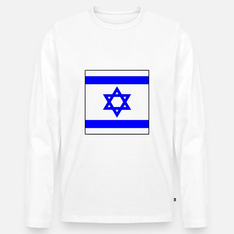 Israel - Männer Premium Bio Langarmshirt - Weiß