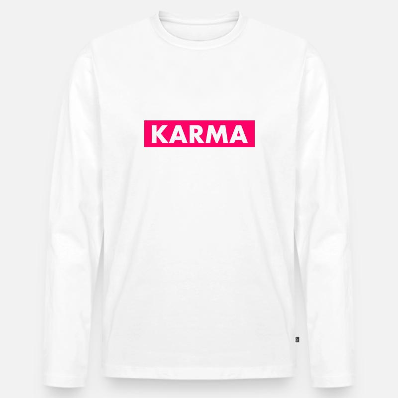 Karma - Männer Premium Bio Langarmshirt - Weiß