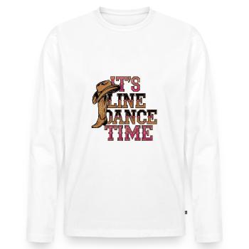 Line Dance Time Line Dancing Time to dance - Men's Premium Organic Long Sleeve Shirt - white - Front - Nico (187cm)