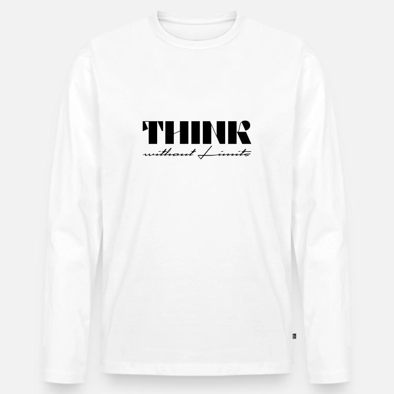 Think without Limits - Männer Premium Bio Langarmshirt - Weiß