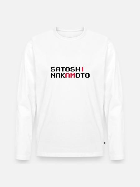 I AM SATOSHI NAKAMOTO - Men's Premium Organic Long Sleeve Shirt - white