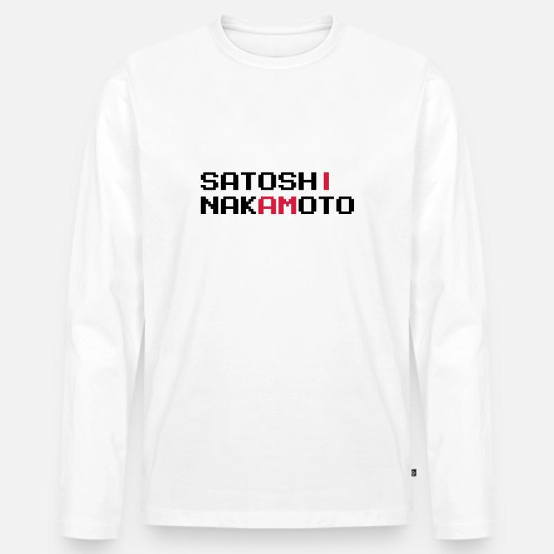 Ich bin Satoshi Nakamoto - Männer Premium Bio Langarmshirt - Weiß