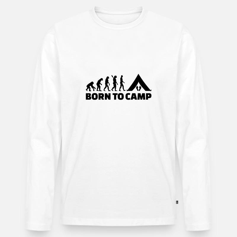 Camping - Männer Premium Bio Langarmshirt - Weiß