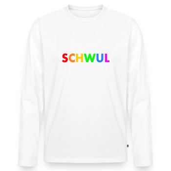 Schwul - Männer Premium Bio Langarmshirt - Weiß - Vorne - Nico (187cm)